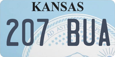 KS license plate 207BUA