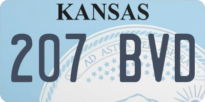 KS license plate 207BVD
