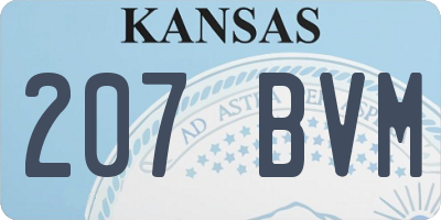 KS license plate 207BVM