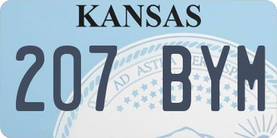 KS license plate 207BYM