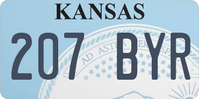 KS license plate 207BYR