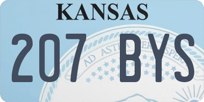 KS license plate 207BYS