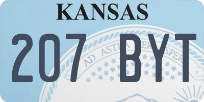 KS license plate 207BYT