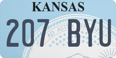 KS license plate 207BYU