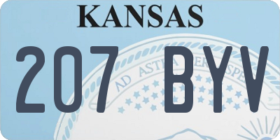 KS license plate 207BYV