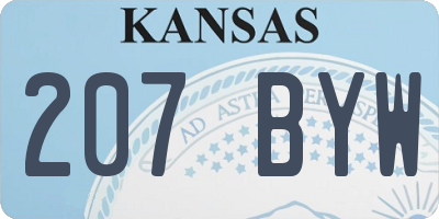 KS license plate 207BYW