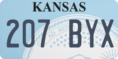 KS license plate 207BYX
