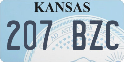 KS license plate 207BZC