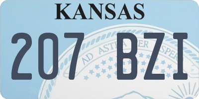 KS license plate 207BZI