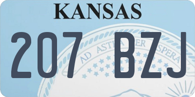 KS license plate 207BZJ