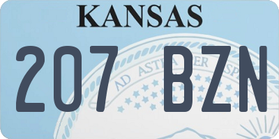 KS license plate 207BZN