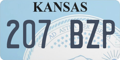 KS license plate 207BZP