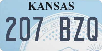 KS license plate 207BZQ