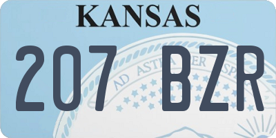 KS license plate 207BZR