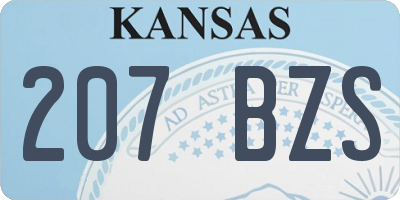 KS license plate 207BZS