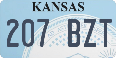 KS license plate 207BZT