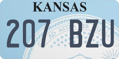 KS license plate 207BZU
