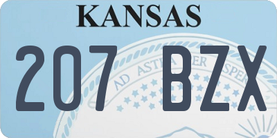 KS license plate 207BZX