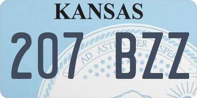 KS license plate 207BZZ