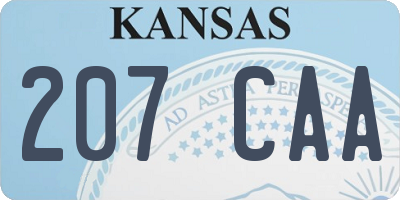 KS license plate 207CAA