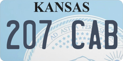 KS license plate 207CAB
