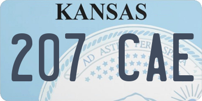 KS license plate 207CAE
