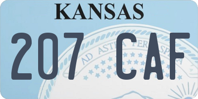 KS license plate 207CAF