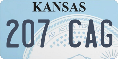 KS license plate 207CAG