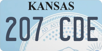 KS license plate 207CDE