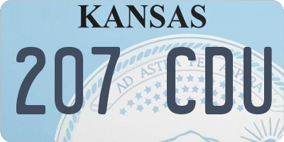KS license plate 207CDU