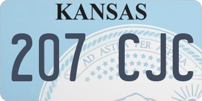 KS license plate 207CJC