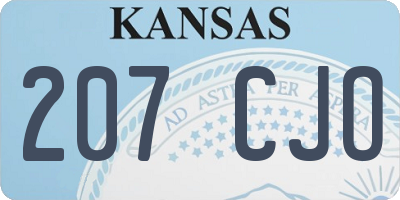 KS license plate 207CJO