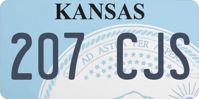 KS license plate 207CJS