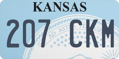 KS license plate 207CKM