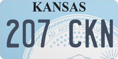 KS license plate 207CKN