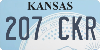 KS license plate 207CKR