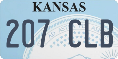 KS license plate 207CLB