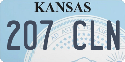 KS license plate 207CLN