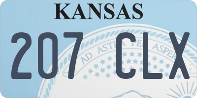 KS license plate 207CLX