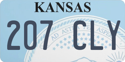KS license plate 207CLY