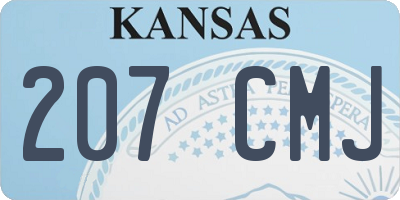 KS license plate 207CMJ