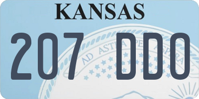 KS license plate 207DDO