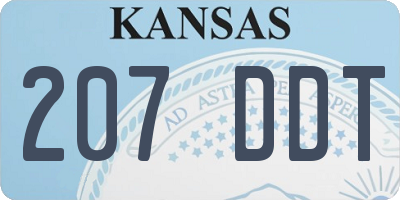 KS license plate 207DDT