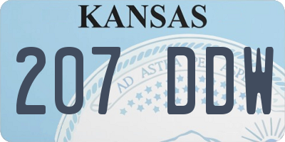KS license plate 207DDW
