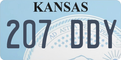 KS license plate 207DDY