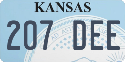 KS license plate 207DEE