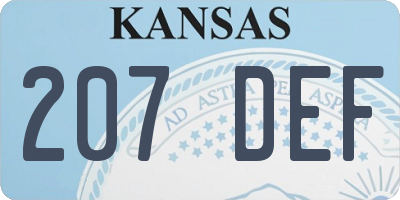 KS license plate 207DEF