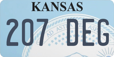 KS license plate 207DEG
