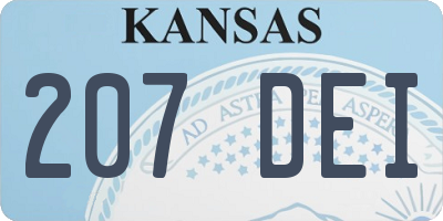 KS license plate 207DEI
