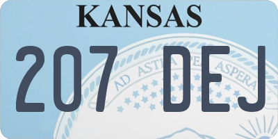 KS license plate 207DEJ